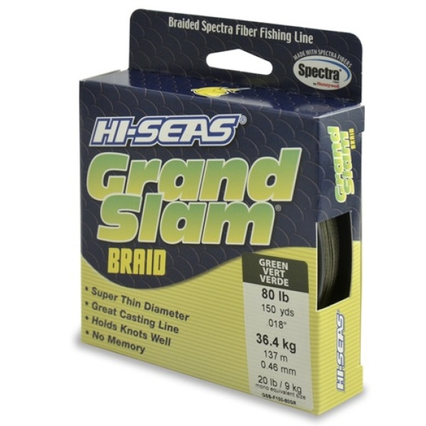 Grand Slam Braid, 100 lb / 45.5 kg test, .019 in / 0.48 mm dia, Fluorescent  Yellow, 1200 yd / 1097 m