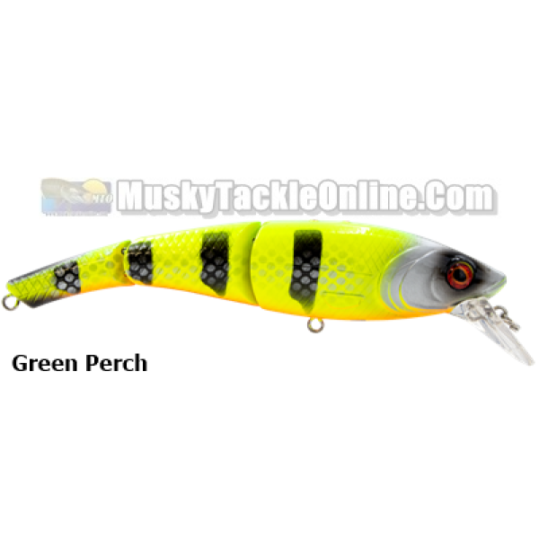 9 Baker Baits Green Perch Jointed Crankbait Jerkbait Trolling