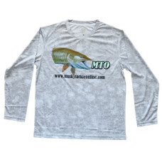 ScaleWear/MTO Long Sleeve White-Grayscale Fishing Shirt