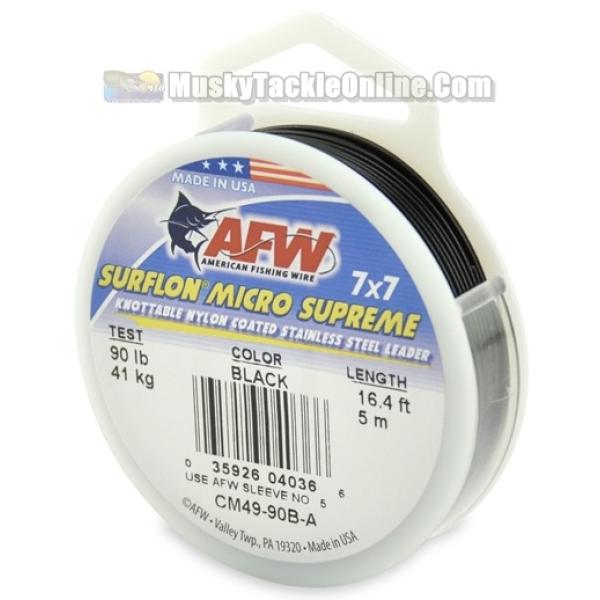 AFW 90# Surflon Micro Supreme, Nylon Coated 7x7 Stainless Leader