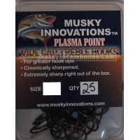 Musky Innovations Plasma Point Treble Hook - 3/0 - 25 pack