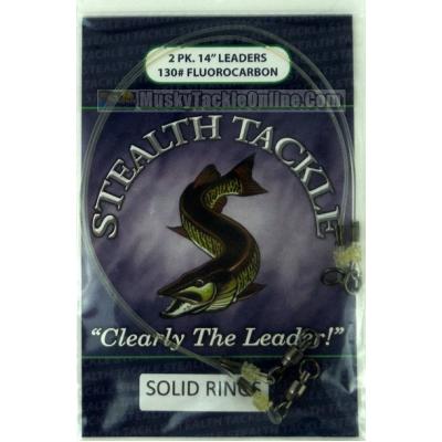 Stealth Tackle Fluorocarbon Leaders w/ Solid Welded Ring - 130 lb - 2 Pack 