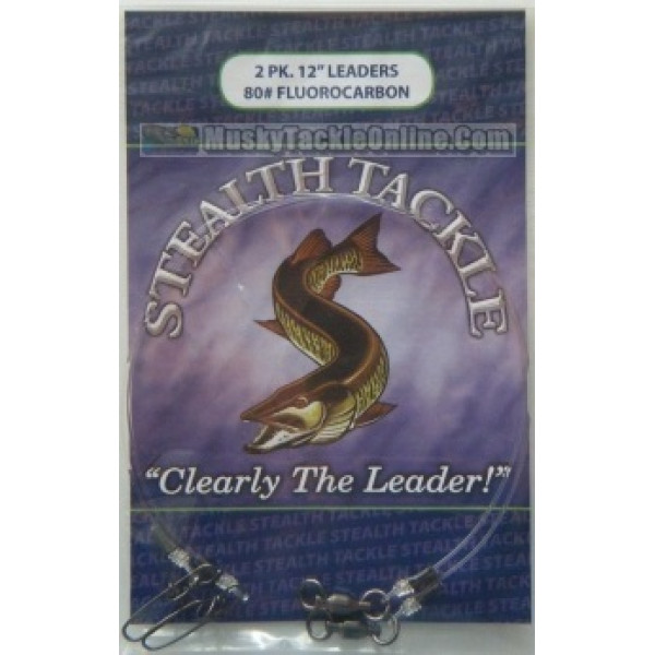 Stealth Tackle Fluorocarbon Leaders - 80 lb - 2 Pack - Musky